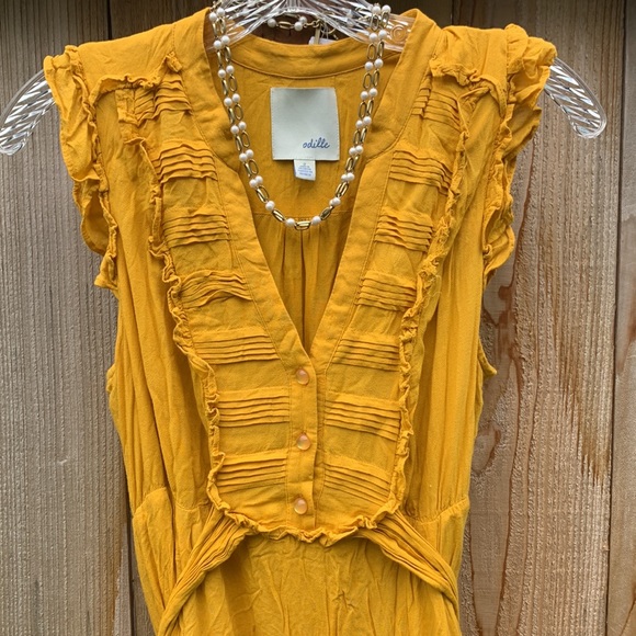 Anthropologie mustard dress Odille (fixed stitches) - Picture 2 of 15
